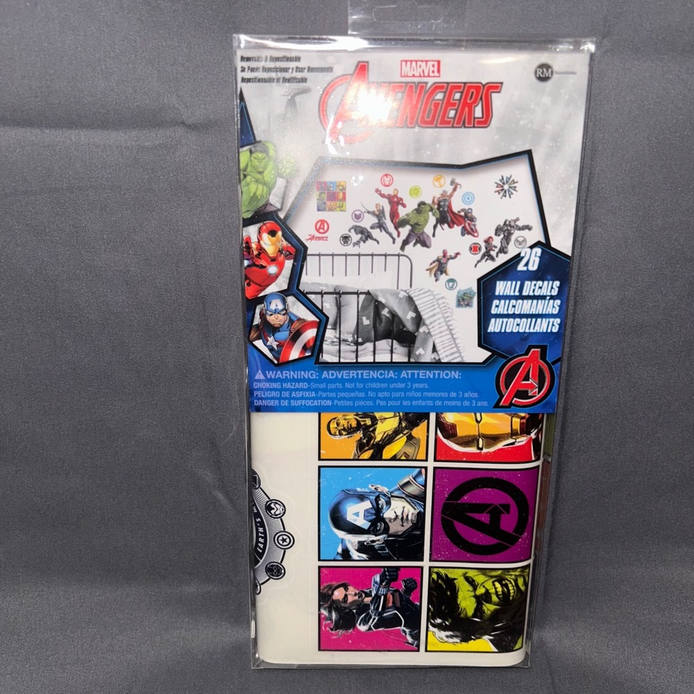 Marvel Avengers 26 Piece Peel and Stick Wall Decals RoomMates Removable